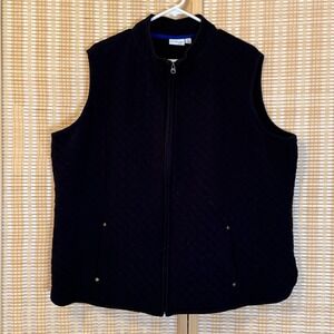 Kim Rogers Womens 3X Quilted Vest Black Pockets Chorecore Workwear Equestrian